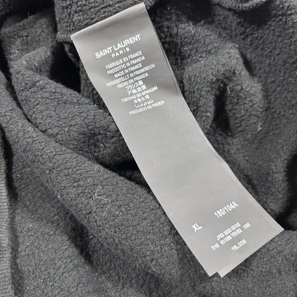 Saint Laurent 50s Signature Logo Hoodie Black Size XL - Picture 6 of 10